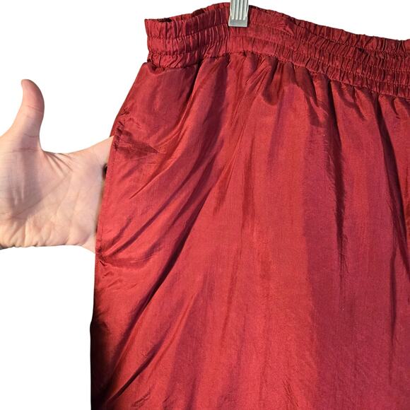 Vintage 2X Premium 100% Silk Red Pull On Pants/Trousers [0460] - Picture 4 of 10